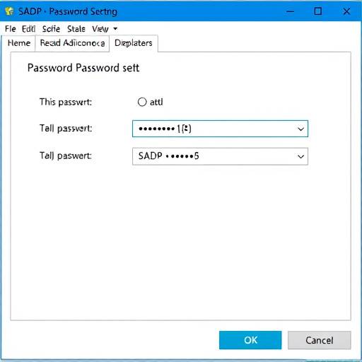 Screenshot of the password reset interface in the SADP tool